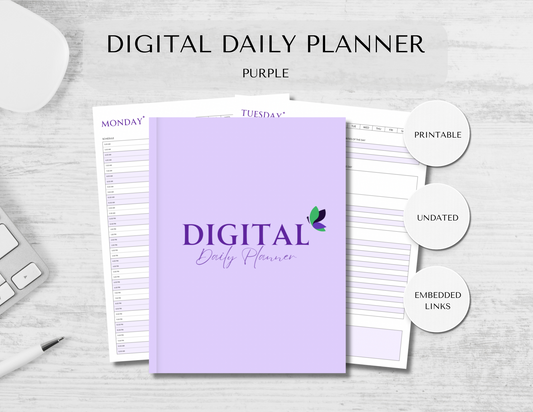 DIGITAL UNDATED DAILY PLANNER - PURPLE