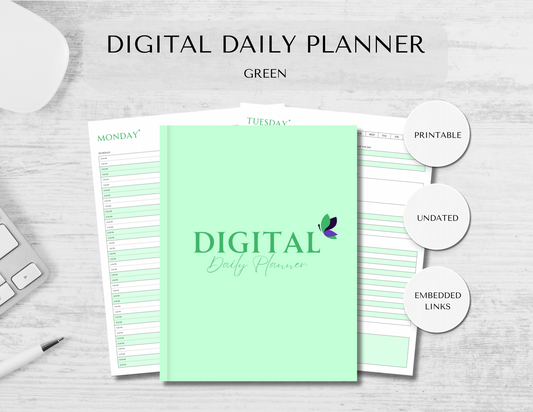 DIGITAL UNDATED DAILY PLANNER - GREEN