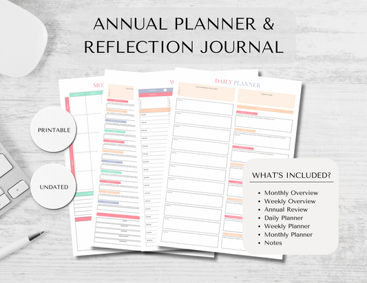 ANNUAL PLANNER & JOURNAL - PASTEL